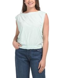 TJ Maxx - Elastic Hem Boat Neck Top For Modal/Cotton - Lyst