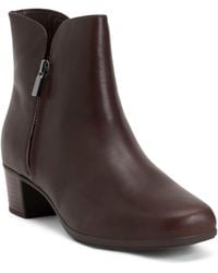 TJ Maxx - Leather Landyn Side Zip Heeled Comfort Booties For - Lyst