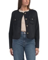TJ Maxx - Cropped Jacket With Crochet Trim, Polyester/Acrylic/Rayon - Lyst