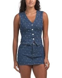 TJ Maxx - Printed Button Down Vest For Cotton/Polyester - Lyst