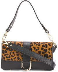 TJ Maxx - Leather Leopard Flap Baguette Crossbody For Leather - Lyst