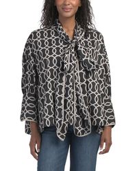 TJ Maxx - Tie Neck Tunic Blouse For Polyester - Lyst