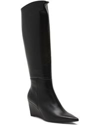 TJ Maxx - Leather Wedge Heel High Shaft Boots For - Lyst