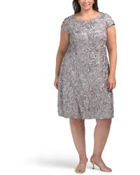 TJ Maxx - Plus A-Line Rosette Dress For Nylon/Polyester/Rayon - Lyst