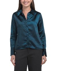 TJ Maxx - Satin Button Down Top For Polyester - Lyst