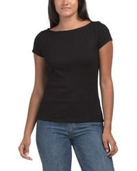 TJ Maxx - Rib Boat Neck Cap Sleeve Top For Spandex/Rayon - Lyst