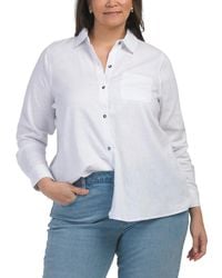 TJ Maxx - Plus Linen Blend Button Up Shirt For Linen/Rayon - Lyst