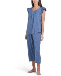 TJ Maxx - Polka Dot Soft Sense Top And Capris Pajama Set For Cotton - Lyst