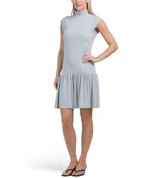 TJ Maxx - Mock Neck Short Sleeve Drop Waist Mini Dress For Spandex/Polyester/Rayon - Lyst