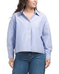 TJ Maxx - Rhinestone Cropped Shirt For Cotton/Polyester - Lyst