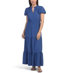 TJ Maxx - Bubble Sleeve Tiered Maxi Dress For Spandex/Polyester - Lyst