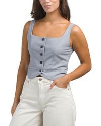 TJ Maxx - Button Front Vest Top For Spandex/Polyester/Rayon - Lyst