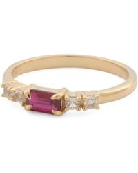 TJ Maxx - 14Kt Plated Lab Ruby And Topaz Ring - Lyst