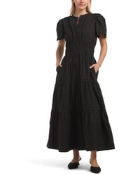 TJ Maxx - Short Sleeve Ruched Waist Maxi Dress For Cotton - Lyst