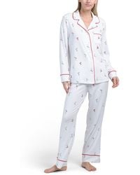 TJ Maxx - 2Pc Skier Print Notch Collar Pajama Set For Spandex/Modal/Polyester - Lyst