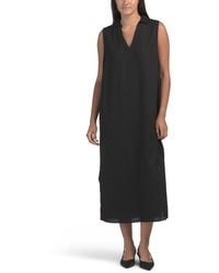 TJ Maxx - Linen Blend Collared Popover Sleeveless Tunic Maxi Dress For Linen/Rayon - Lyst