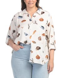 TJ Maxx - Plus Shell Linen Blend Hi-Lo Top For Linen/Rayon - Lyst