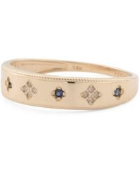 TJ Maxx - 14Kt Diamond And Sapphire Clover Band Ring, Diamond - Lyst