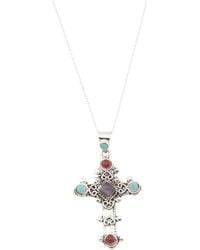TJ Maxx - Sterling Multi Stone Cross Pendant Necklace, Amethyst - Lyst