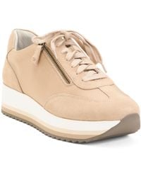 TJ Maxx - Gracie Side Zip Lace Up Sneakers For Leather/Suede - Lyst