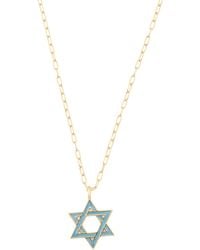 TJ Maxx - 14Kt Plated Sterling Enamel Star Of David Necklace For - Lyst