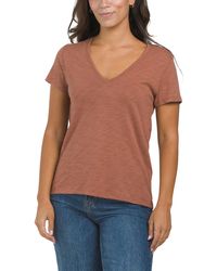 TJ Maxx - V-Neck Short Sleeve Back Seam T-Shirt For Cotton - Lyst
