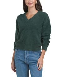 TJ Maxx - V-Neck Faux Angora Sweater, Nylon/Polyester/Viscose - Lyst