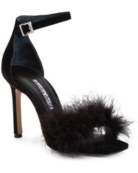TJ Maxx - Suede Esquire Faux Feather Heeled Sandals For - Lyst