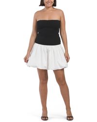 TJ Maxx - Strapless Mix Media Bubble Hem Mini Dress For Nylon/Spandex/Rayon - Lyst