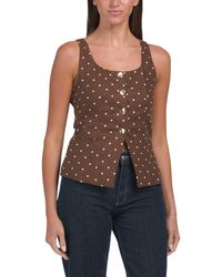 TJ Maxx - Linen Blend Printed Polka Dot Vest For Polyester/Linen/Viscose - Lyst