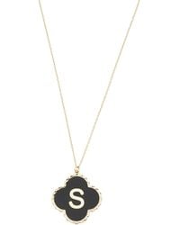 TJ Maxx - 14Kt/S Onyx Beaded Clover Initial Necklace For - Lyst