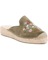 TJ Maxx - Suede Espadrille Mules With Flower Embroidery For - Lyst