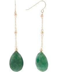 TJ Maxx - 14Kt Drop Earrings With Emerald Stone - Lyst