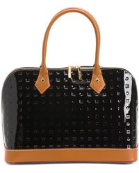 TJ Maxx - Patent Leather Dome Satchel With Vaccheta Detail For Leather - Lyst