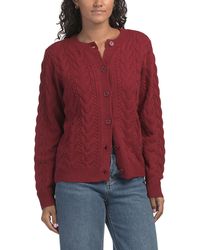 TJ Maxx - Yummy Cable Knit Cardigan, Nylon/Polyester/Rayon - Lyst