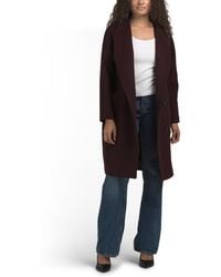 TJ Maxx - Wool Blend Asymmetrical Coat, Polyester/Wool - Lyst
