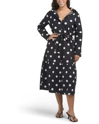 TJ Maxx - Long Sleeve Polka Dot Midi Dress For Cotton - Lyst