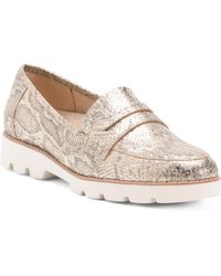 TJ Maxx - Leather Wide Width Cheryly Metallic Snake Comfort Loafers For - Lyst