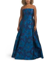 TJ Maxx - Strapless Floral Fil Coupe Ball Gown For Polyester - Lyst