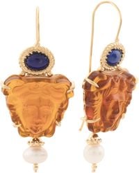 TJ Maxx - 18Kt Plated Amber Venetian Glass Earrings For - Lyst
