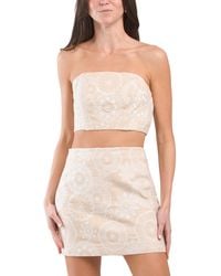 TJ Maxx - Linen Blend Embroidered Crop Top For Linen/Viscose - Lyst