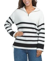 TJ Maxx - Tifton Striped Half Zip Up Sweater, Nylon/Acrylic - Lyst