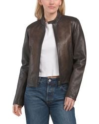 TJ Maxx - Leather Biker Jacket For Polyester/Leather - Lyst