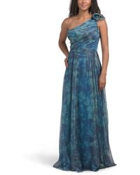 TJ Maxx - One Shoulder Organza Gown With 3D Floral Detail For Polyester - Lyst