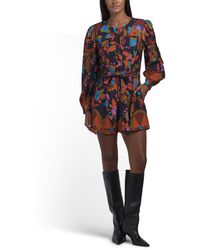 TJ Maxx - Sophie Belted Long Sleeve Romper For Polyester - Lyst