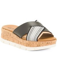 TJ Maxx - Leather Finale Casual Slip On Wedge Comfort Sandals For - Lyst