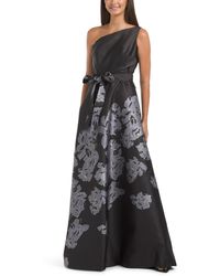 TJ Maxx - One Shoulder Floral Mikado Gown For Polyester - Lyst