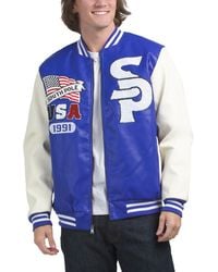 TJ Maxx - Faux Leather Varsity Jacket For Polyester/Diamond - Lyst