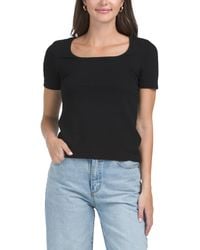 TJ Maxx - Square Neck Short Sleeve Top For Polyester/Rayon - Lyst
