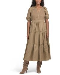 TJ Maxx - Tiered Button Down Midi Dress For Cotton/Polyester - Lyst